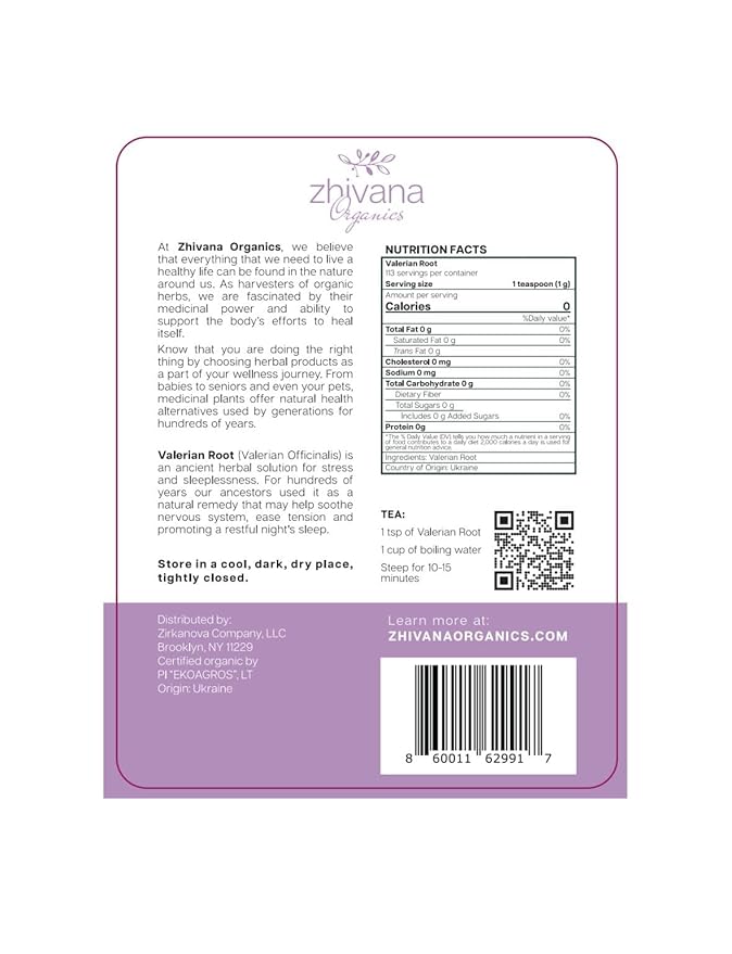 Organic Valerian Root Tea (4oz.) - Te De Valeriana Organica Para Dormir y Ansiedad - Valerian Tea - Valarian Roots Herb to Improve Sleep, Lower Stress, Relax Muscles