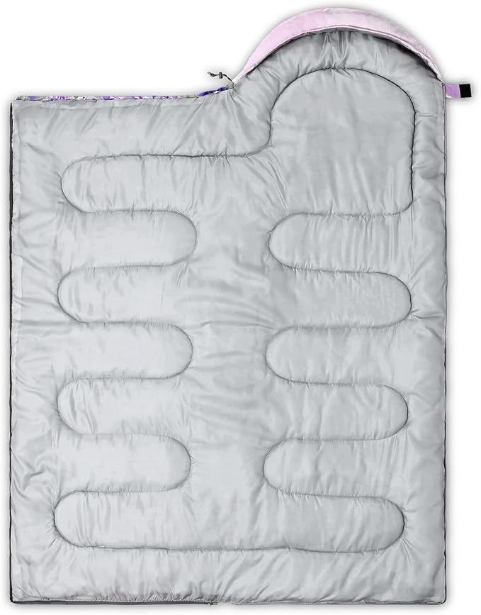 AILONEN Kids Floral Cat Camping Sleeping Bags,Lightweight & Waterproof,3 Season Warm & Cool Weather,Kawaii Kitten Sleeping Bags for Girls Adults,Travelling,Outdoors