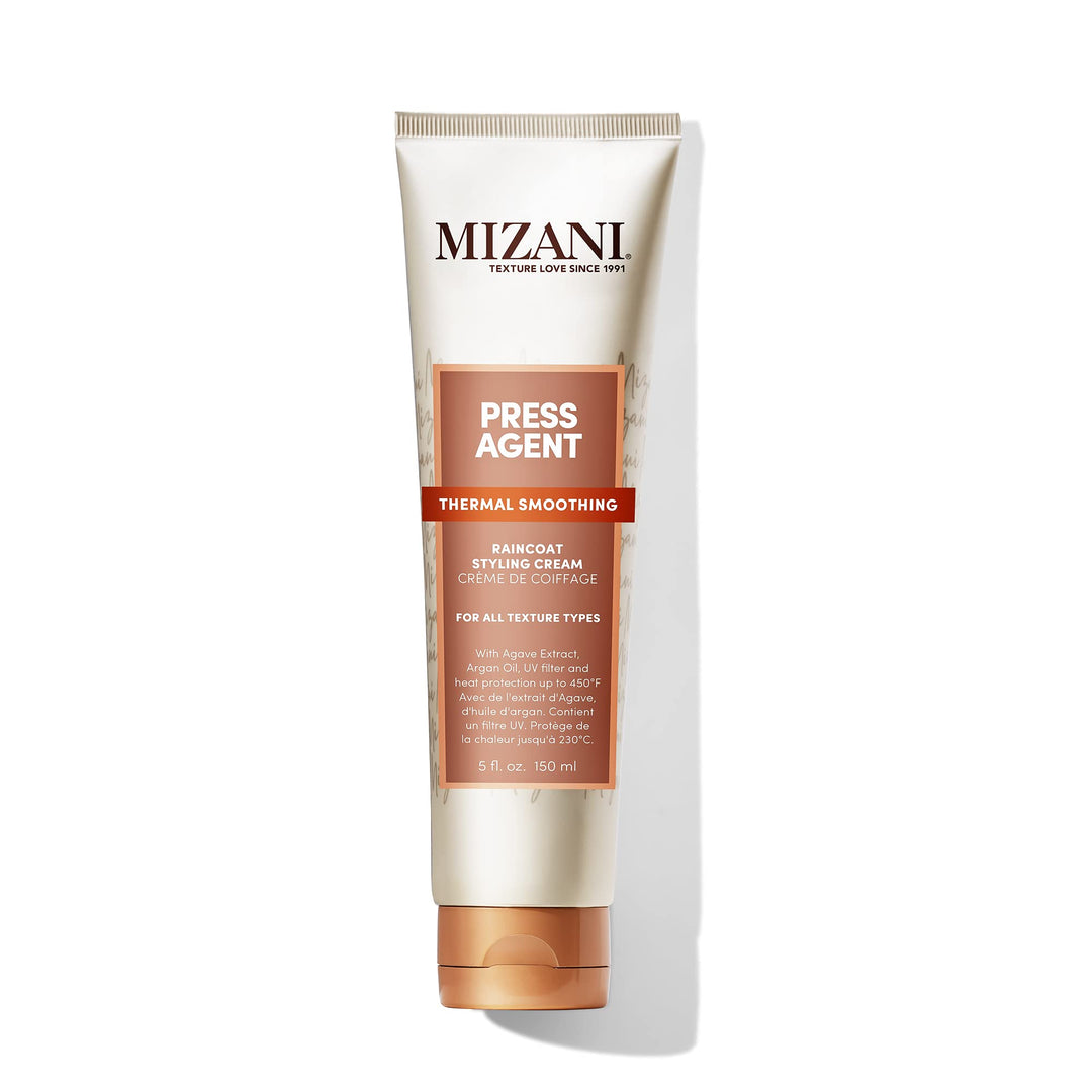 Mizani Press Agent Raincoat Styling Cream - Moisturizes & Protects Hair From Heat Styling & Blowouts, For Dry & Frizzy Hair, Wit