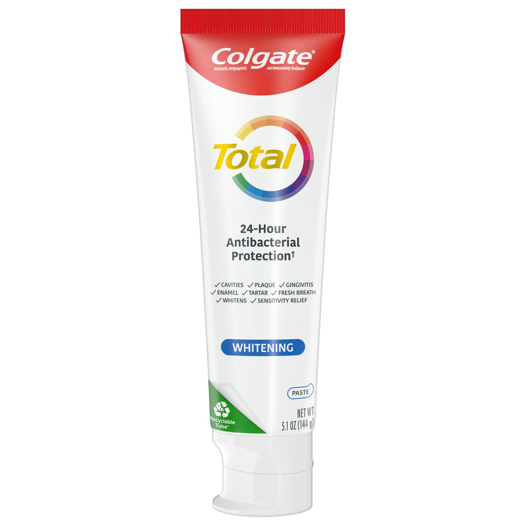 Colgate Total Whitening Toothpaste, Mint Toothpaste, 5.1 oz Tube, 2 Pack