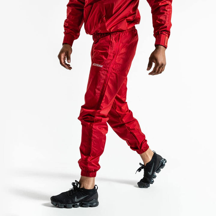 BOXRAW Hagler Professional Sauna Suit 1.0 Top & Bottoms Non Rip Sweat Suit Boxing MMA Training Gym (Red - XL)