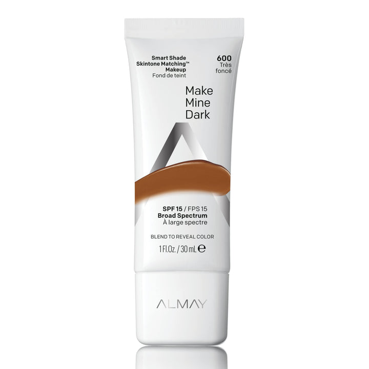 Almay Smart Shade Skintone Matching Makeup, Hypoallergenic, Cruelty Free, Oil Free, -Fragrance Free, Dermatologist Tested Foundation with SPF 15, Make Mine Dark, 1oz