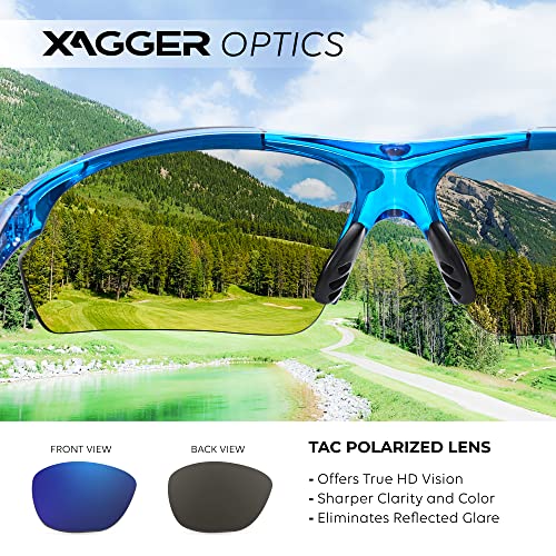Xagger Polarized Wrap Around Sport Sunglasses for Men Women UV400 Baseball Softball Running Cycling Glasses
