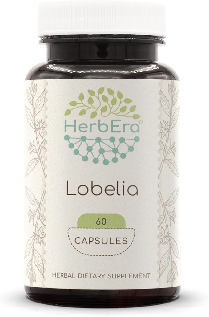 Lobelia 60 Capsules, 750 mg, Lobelia (Lobelia spp.) Dried Herb (60 Capsules)