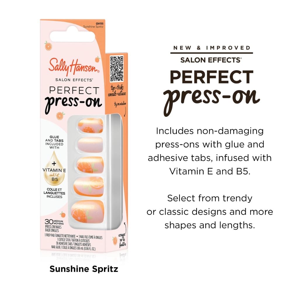 Sally Hansen Instant Cuticle Remover | Press-On Nails Set with Glue & Tabs
