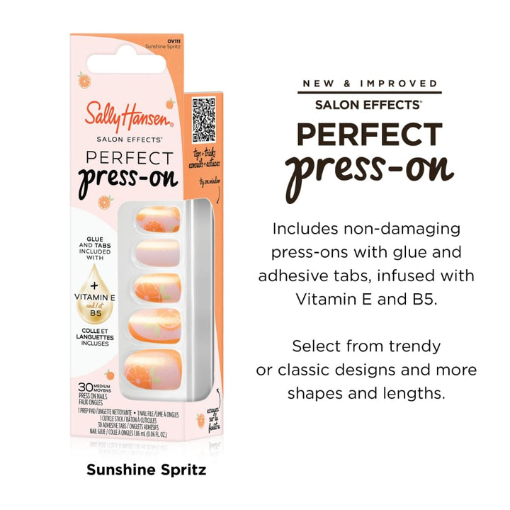 Sally Hansen Instant Cuticle Remover | Press-On Nails Set with Glue & Tabs