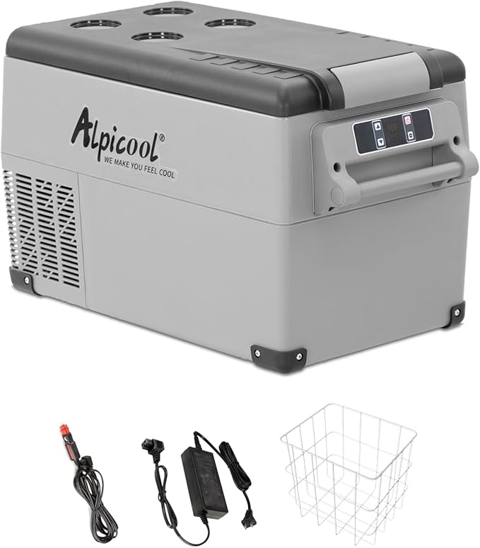 Alpicool CF35 Portable Car Refrigerator,12 Volt Car Fridge Freezer, 32 Quart (30.6 Liter) Fast Cooling 12V Car Fridge -4℉~68℉, Car Cooler, 12/24V DC and 100-240V AC for Outdoor, Camping, RV, Truck
