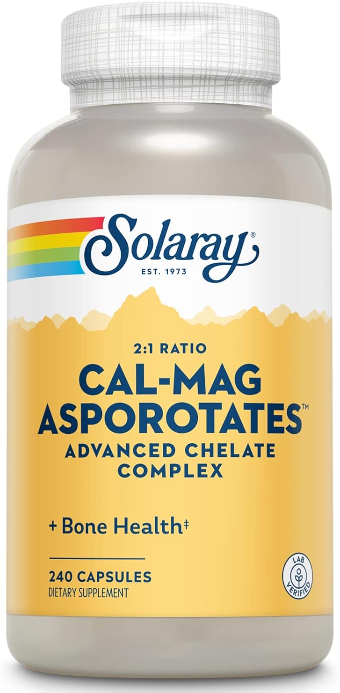 Solaray Calcium and Magnesium Asporotate Capsules | 240 Count