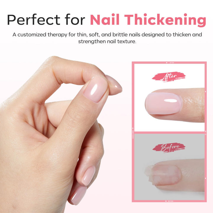 Builder Gel | Jelly Pink 6-In-1 Rubber Base Coat for Fragile Nails
