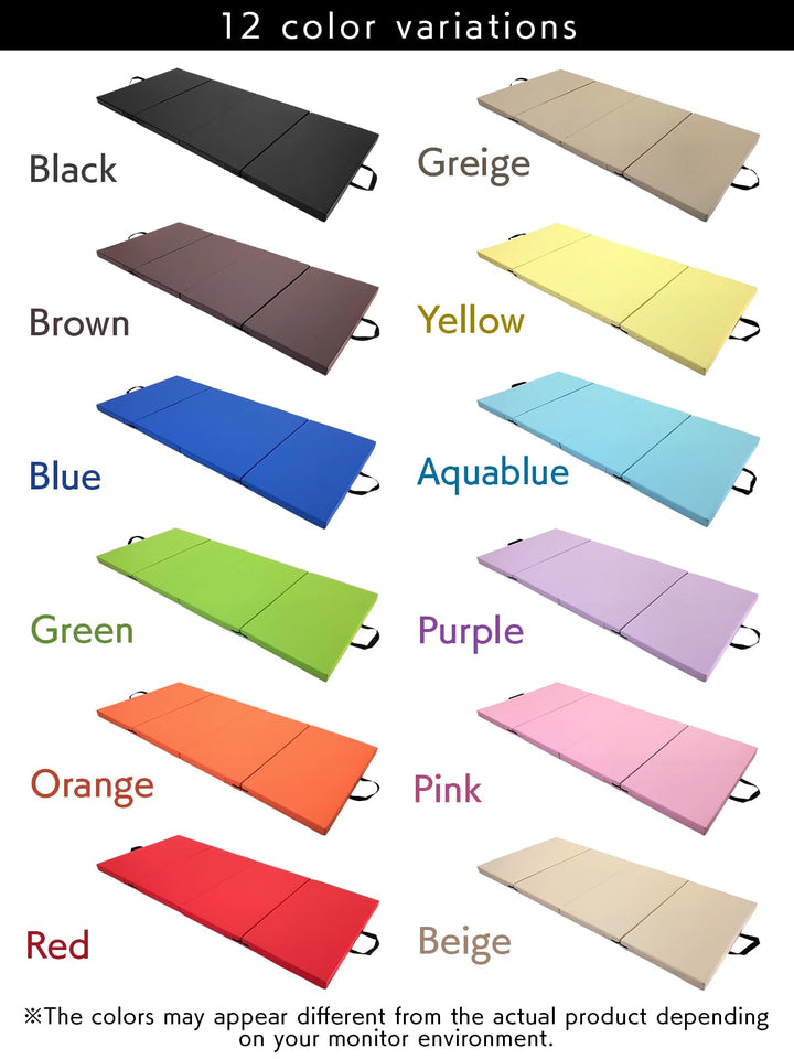 KaRaDaStyle Gymnastics Mat 4-Folding Stretch Mats 71"x31"x2" Exercise Muscle Training Children Play Horizontal Bar Mat Yoga Sports Soundproof Home Use (Blue/4-fold)