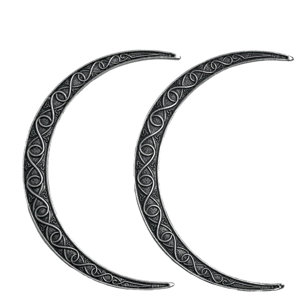 LANGHONG 2PCS Moon Crescent Hairpin For Women Retro Viking Hair Stick Forks Knot Hair Styling Pins (ZEAS)