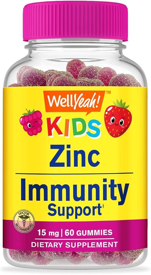 Zinc Gummies for Kids 15mg - 2 Month Supply - Gluten-Free, GMO-Free - Natural Berry Flavor - Supports Healthy Immune Function - 60 Gummies
