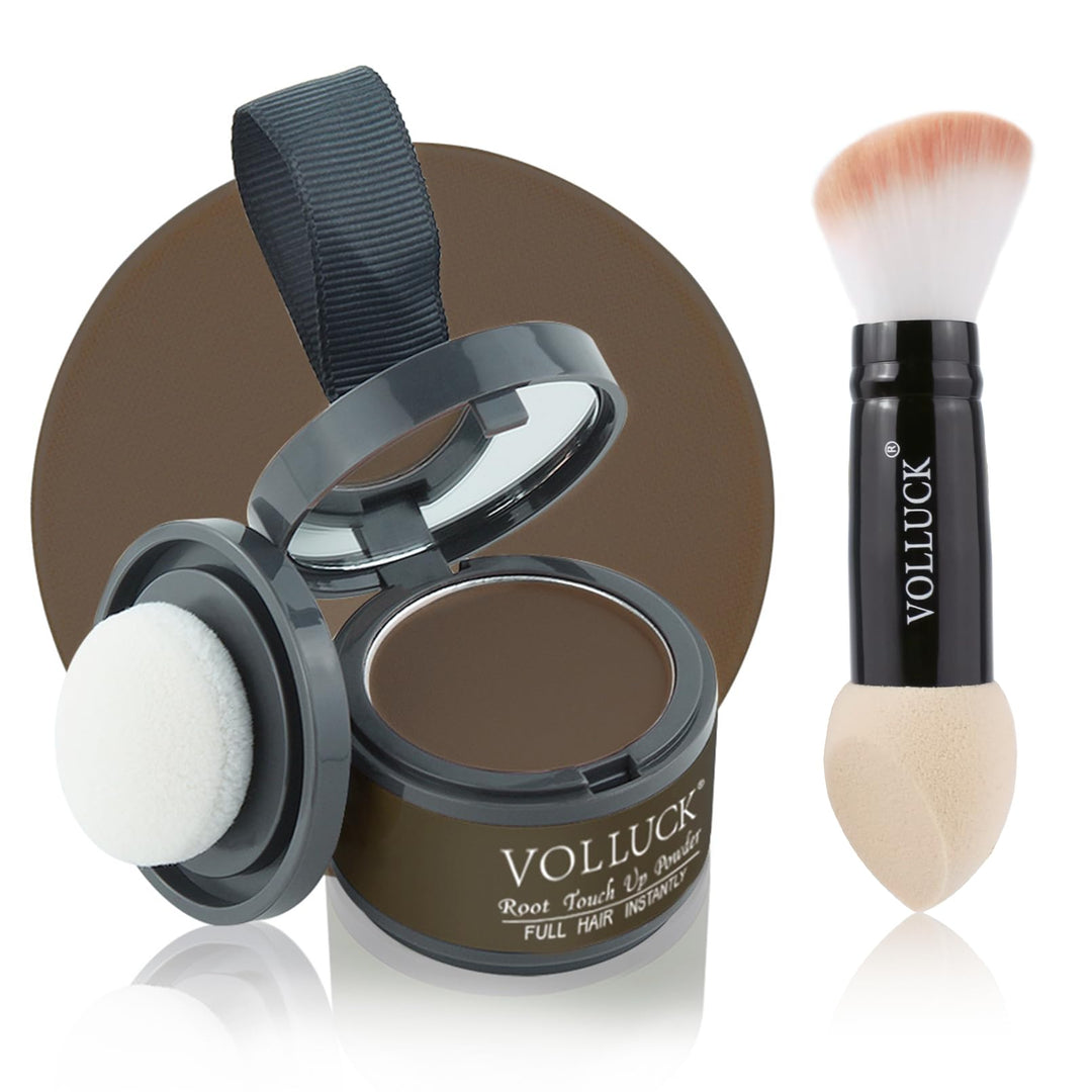 Root Touch Up Hair Powder, Instantly Gray Hair Root Cover Up Hairline Powder, Hair Concealer For Women and Men (A-Medium Brown, 2PC)