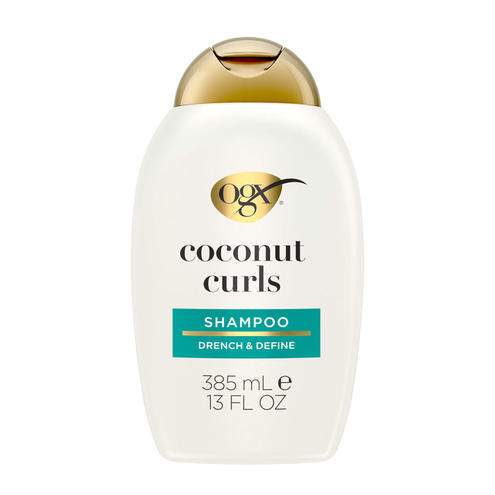 OGX Quenching + Coconut, Curl-Defining Shampoo, Hydrating & Nourishing Curly Hair Shampoo with Coconut Oil, Citrus Oil & Honey, Paraben, Sulfate-Free Surfactants, 13 floz