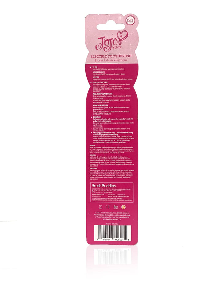 Brush Buddies JoJo Siwa Electric Toothbrush for Kids, Kids Sonic Toothbrush, Battery Powered Toothbrush, Toddler Toothbrush, Children's Oral Care