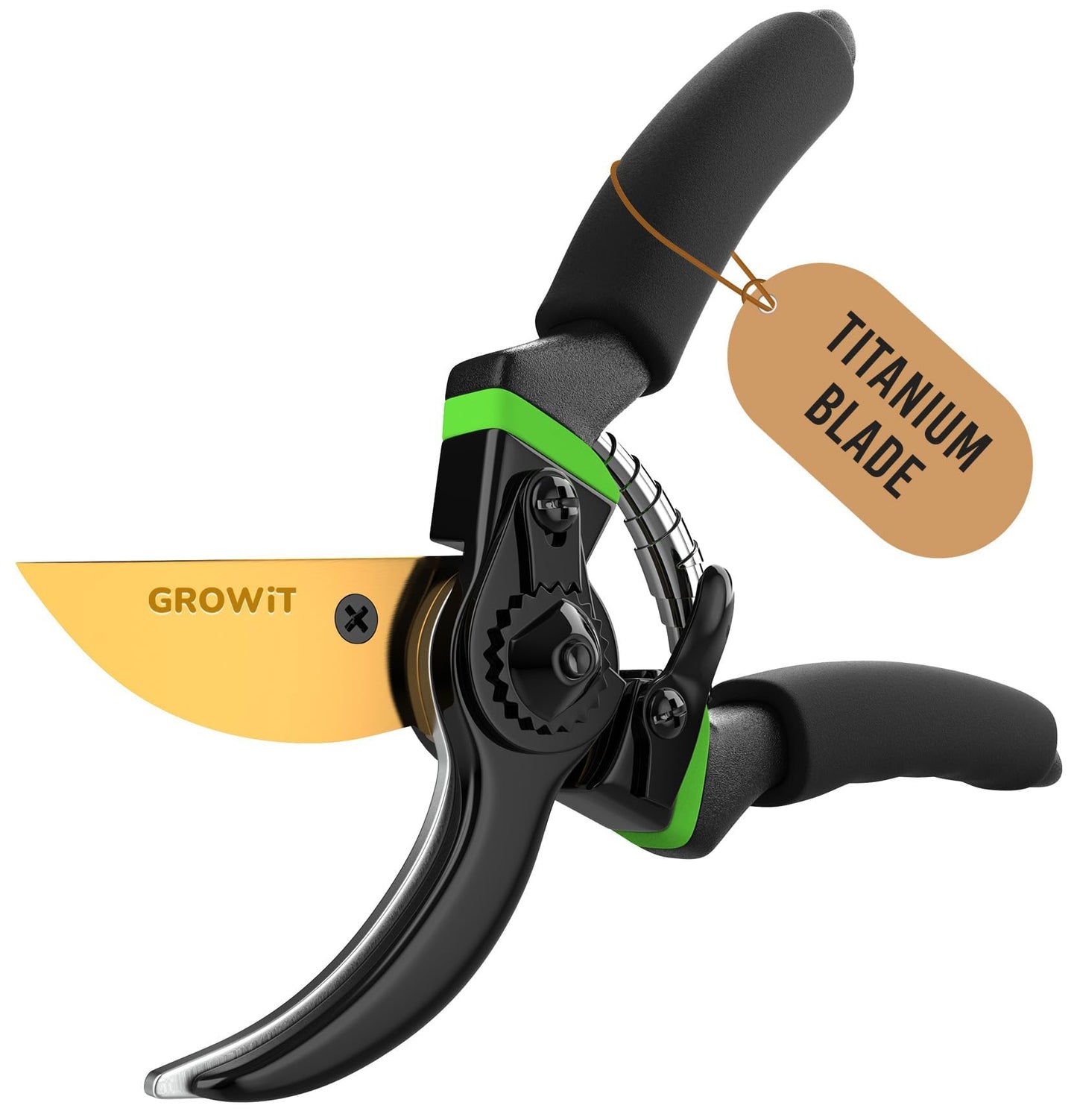 "8.5" Premium Titanium Garden Secateurs - Professional Bypass Pruning Shears for Plants, Hedges, and Flowers