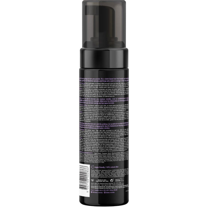 b.tan Violet Base Self Tanner Mousse – 1-Hour Express Dark Bronzing Foam | No Orange Tones, 6.7 Fl Oz