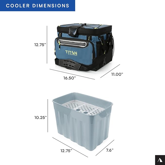 Arctic Zone Titan Deep Freeze Cooler - Zipperless Hardbody Cooler - Small & Large Capacity- Beach & Camping Cooler - Deep Freeze Insulation, HardBody Liner, and SmartShelf