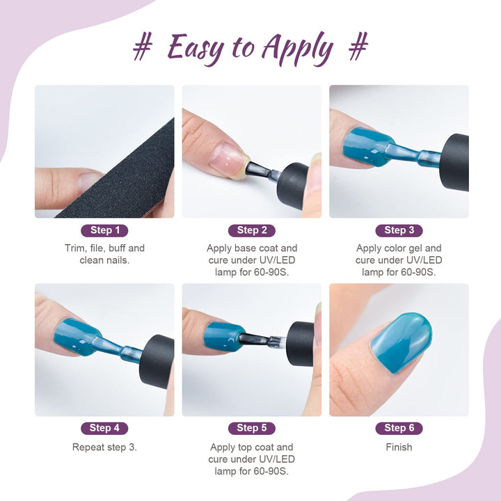 36-Piece Gel Nail Polish Set | 32 Colors, Base & Top Coats | Gifts for Women