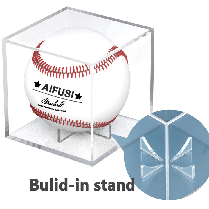 Baseball Display Case, UV Protected Acrylic Cube Baseball Holder Square Clear Box Memorabilia Display Storage Sports Official Baseball Autograph Display Case - Fits Official Size Ball(8 Pack