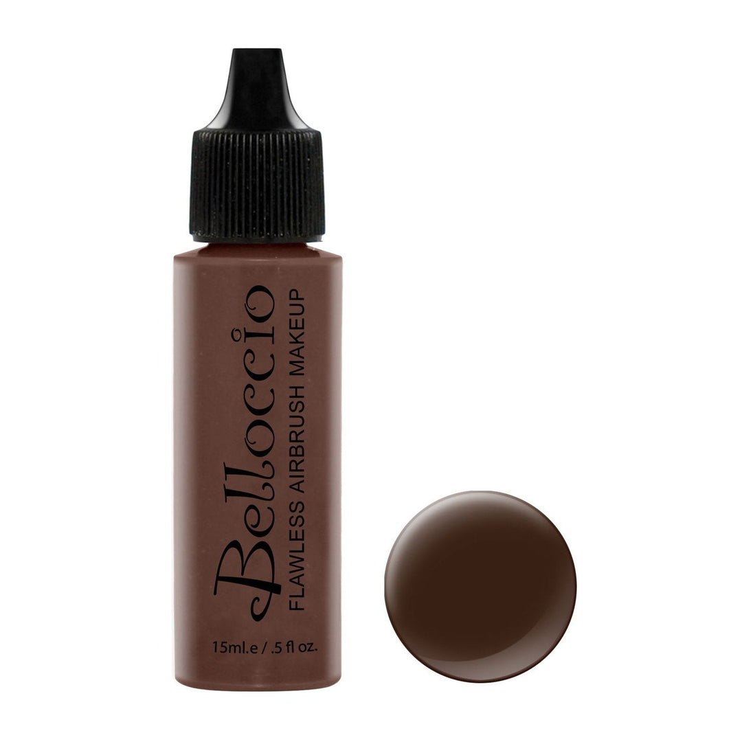 Belloccio'S Professional Cosmetic Airbrush Makeup Foundation 1/2Oz Bottle: Ebony- Dark With Neutral Undertones