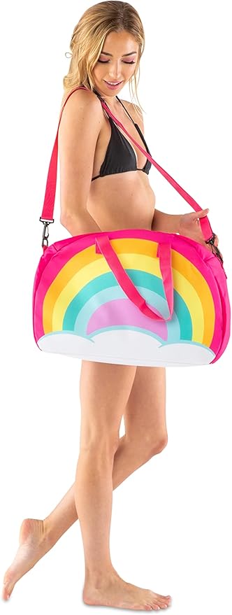 BigMouth Inc Large Insulated Cooler Bag, Reusable Travel Bag with Adustable Straps, Cute Collapsible Food Tote for Picnic Pool Beach