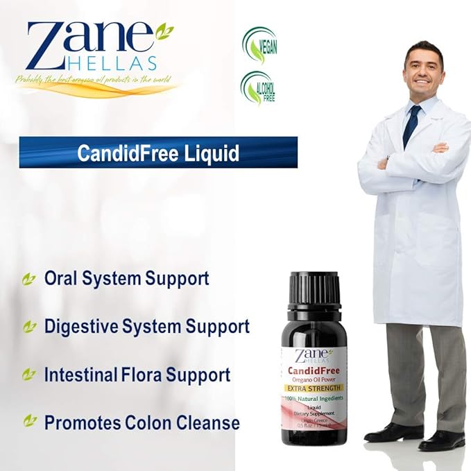 Zane Hellas Candidfree Liquid 100% Herbal Formula. Gut Health Support. Colon Health Support. Intestinal Flora Support. 0.5fl.oz - 15ml