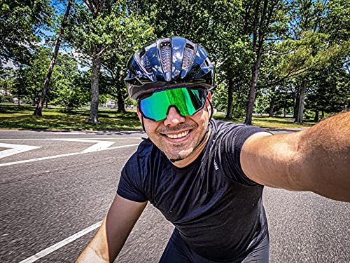 X-TIGER Polarized Sports Sunglasses with 5 Interchangeable Lenses,Mens Womens Cycling Bike Glasses,Baseball Running Fishing Golf Driving Sunglasses