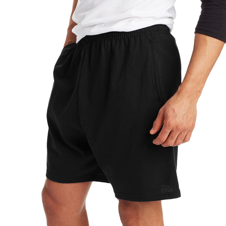 Hanes Mens Jersey Cotton With Pocket Workout-and-training-shorts, Black, Small US