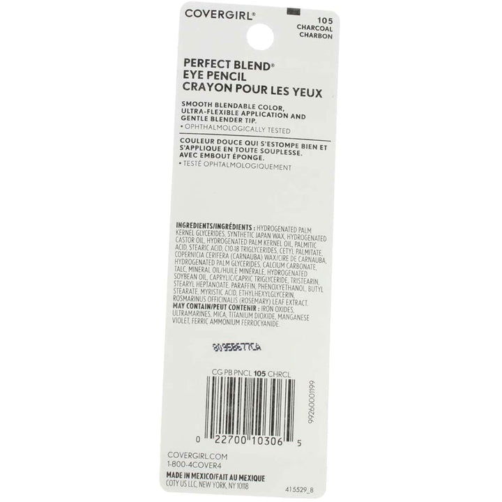 Cover Girl 10306 105chrcl Charcoal Perfect Blend Eyeliner Pencil
