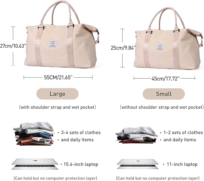 Travel Duffel Bag,Sports Tote Gym Bag,Shoulder Weekender Overnight Bag for Women