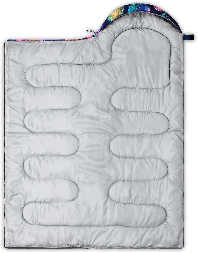 AILONEN Cartoon Fox Camping Sleeping Bag for Boys Girls Adults,Lightweight & Waterproof,3 Season Warm & Cold Weather,Portable,Kawaii Fox Printed Sleeping Bag,Traveling,Camping,Hiking