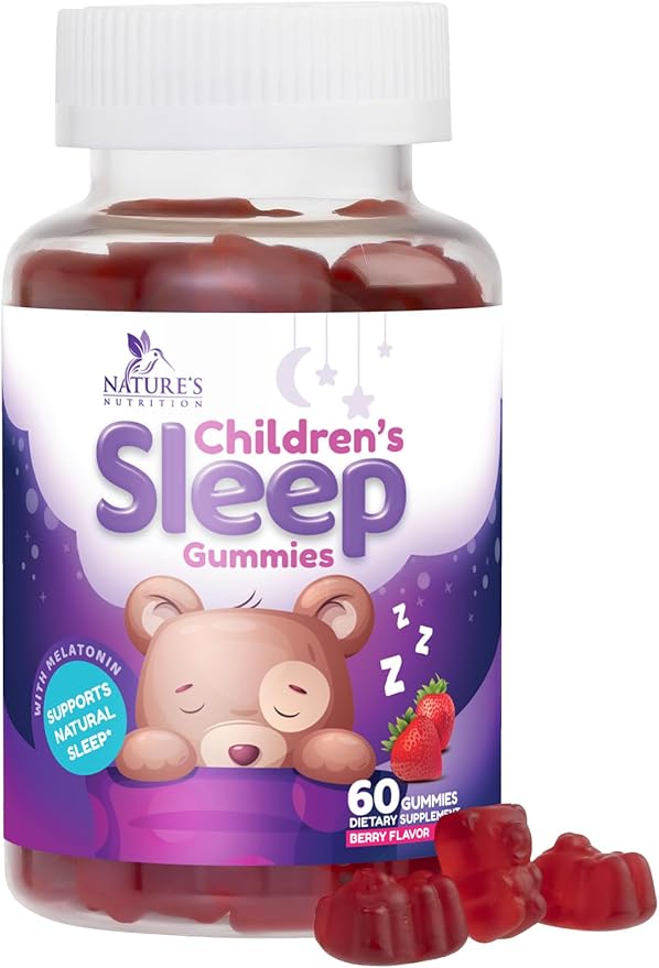Kids Sleep Gummies 2mg - Children's Sleep Gummy with Melatonin, Non-Habit Forming, Works with Natural Sleep Cycle, Supports Peaceful, Restful Sleep, Calm & Drug-Free, Natural Berry Flavor, 60 Gummies
