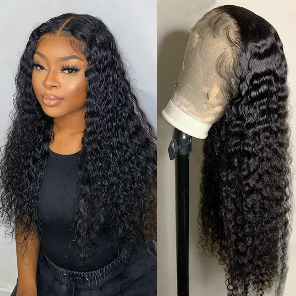 Deep Wave Lace Front Wigs Human Hair 13X4 Swiss Lace Frontal Human Hair Wig 180% Density Virgin Human Hair Wigs For Black Women