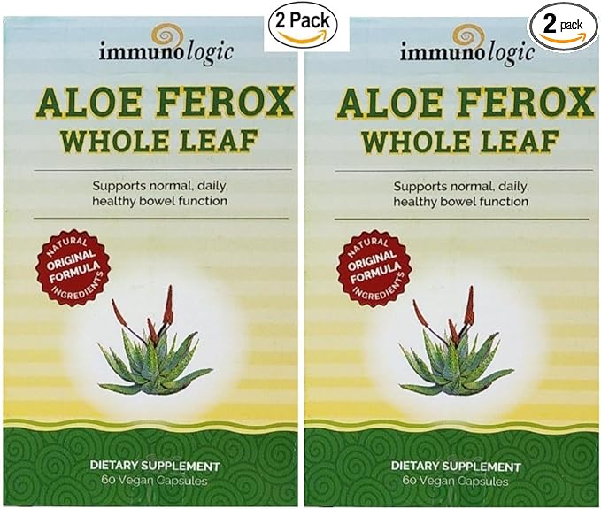 Aloe Ferox Whole Leaf Vegan Capsules - 60 Count Pack of 2