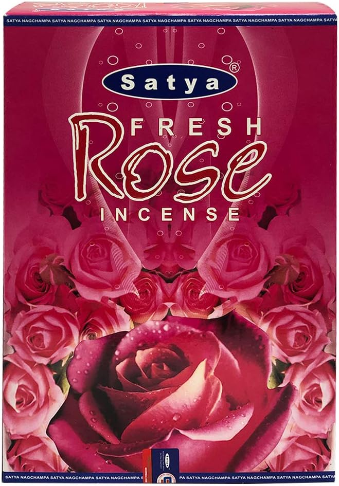 Fresh Rose Incense Sticks and Incense Stick Holder Bundle Insence Insense Satya Incense
