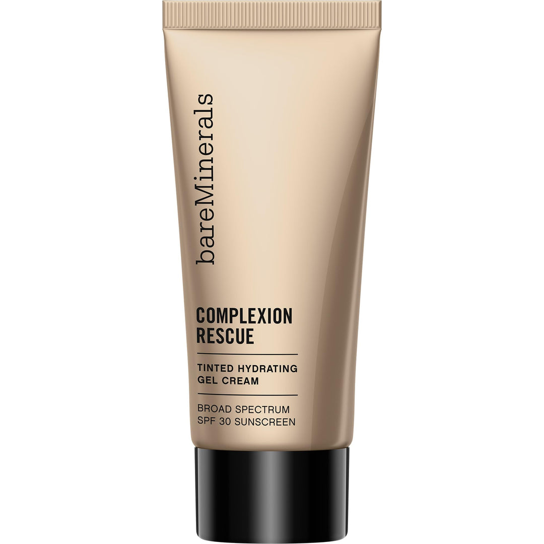 bareMinerals Complexion Rescue Tinted Moisturizer for Face with SPF 30, Vegan Tinted Mineral Sunscreen with Hyaluronic Acid, Mini Size, Tan Amber 07