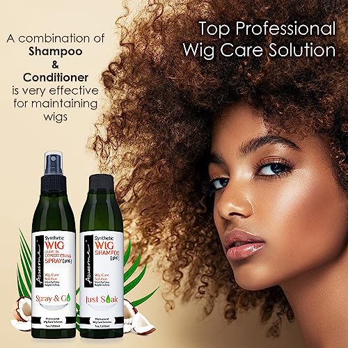 Awesome Synthetic Wig Shampoo, pH6, Detangle and Anti-Frizz, Adds Body & Volume, Hydrates & Moisturizes, Promotes Silkiness & Shine, Easy Combing, Contains Coconut Oil,7 fl oz