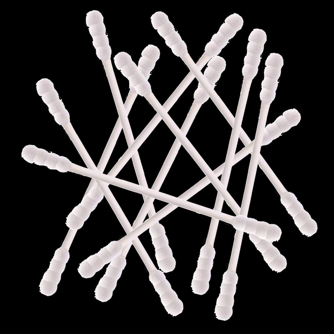 800 Pieces Cotton Swabs, Double Spiral Tipped With Paper Stick, Quality Cotton Heads- Sturdy Handle - Multipurpose, 4 Packs, 200