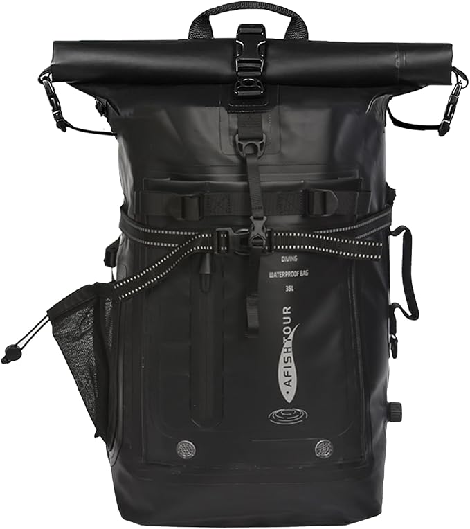 Heavy Duty Waterproof Dry Bag Backpack - 35L Roll-Top Floating Dry Bag Backpack for Kayaking, Rafting, Boating