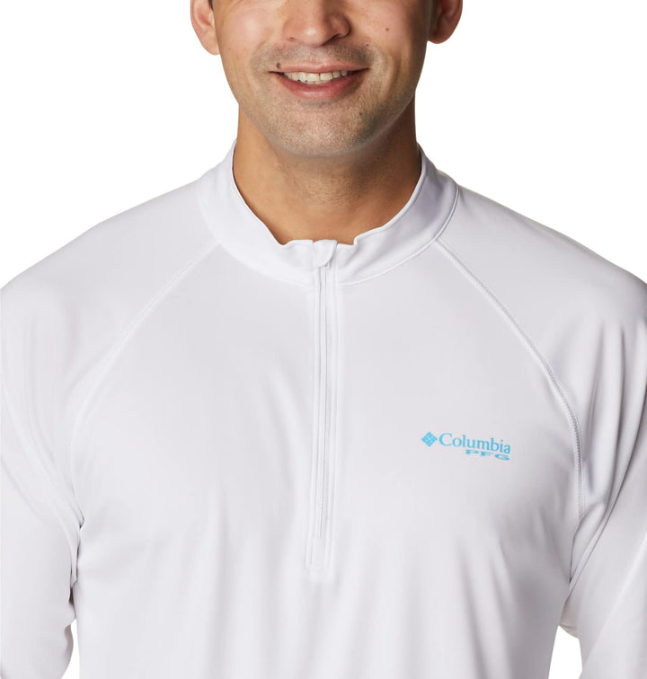 Columbia Men's Terminal Tackle 1/4 Zip, White/Atoll Logo, XX-Large