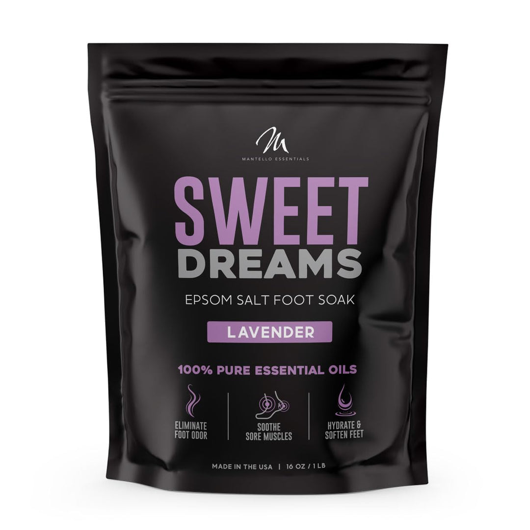 Mantello Lavender Sweet Dreams Pedicure Foot Soak - Foot Soaker For Foot Soaking Tub - Foot Soaking Salts To Soften And Soothe F