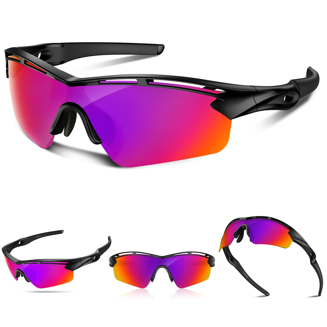 Polarized Sports Sunglasses for Men Women Youth Baseball Cycling Running Driving Fishing Tennis Golf Motor TAC UV400 TR90