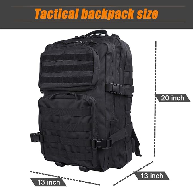 Military Tactical Backpack 45L Large Tactical Backpack for Men, Hiking Rucksack With Bottle Holder