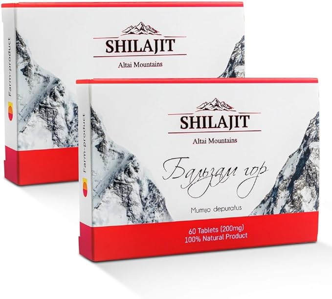 Altai Shilajit 120 Tablets Mountain Balsam Label - Original Altai Siberian 100% Pure Fulvic Acid and Trace Minerals