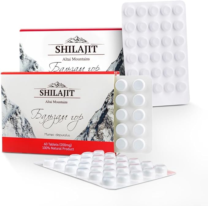 Altai Shilajit 120 Tablets Mountain Balsam Label - Original Altai Siberian 100% Pure Fulvic Acid and Trace Minerals