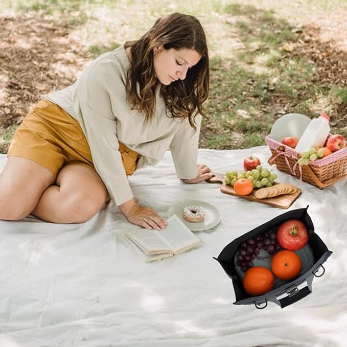 Insulated Lunch Bag for Men/Women,Roll top Reusable Lunch Box with Adjustable Shoulder Strap,Thermal Lunch Cooler Tote Container for Adults Work Office Picnic,Cyan