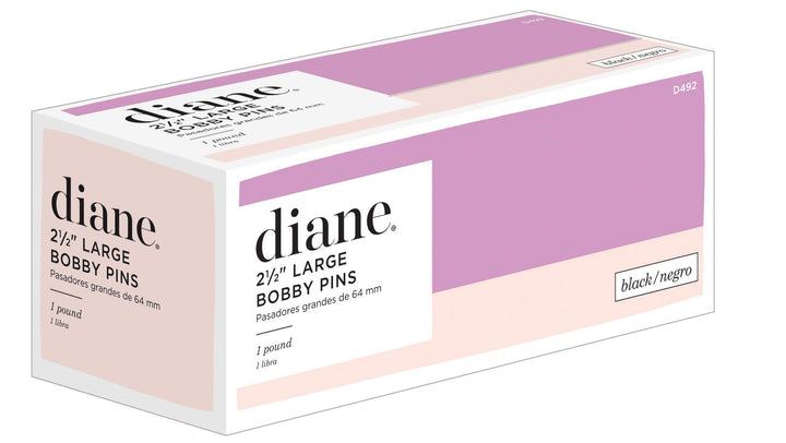 Diane 2.5” Large Black Bobby Pins for Women, Girls, Hairdressing, Salon, Hair Pins with Ball Tips for Securing Updos, Flyaways, 1lb Pack, (Approximately 250 Pins)