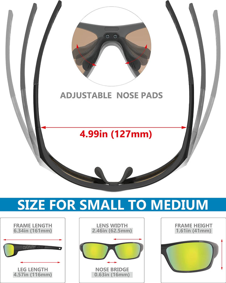 QOOL TIMES Living out your Polarized Small Baseball Sunglasses Youth Kids 8-12 Girls Boys, cycling Running Outdoors junior Softball