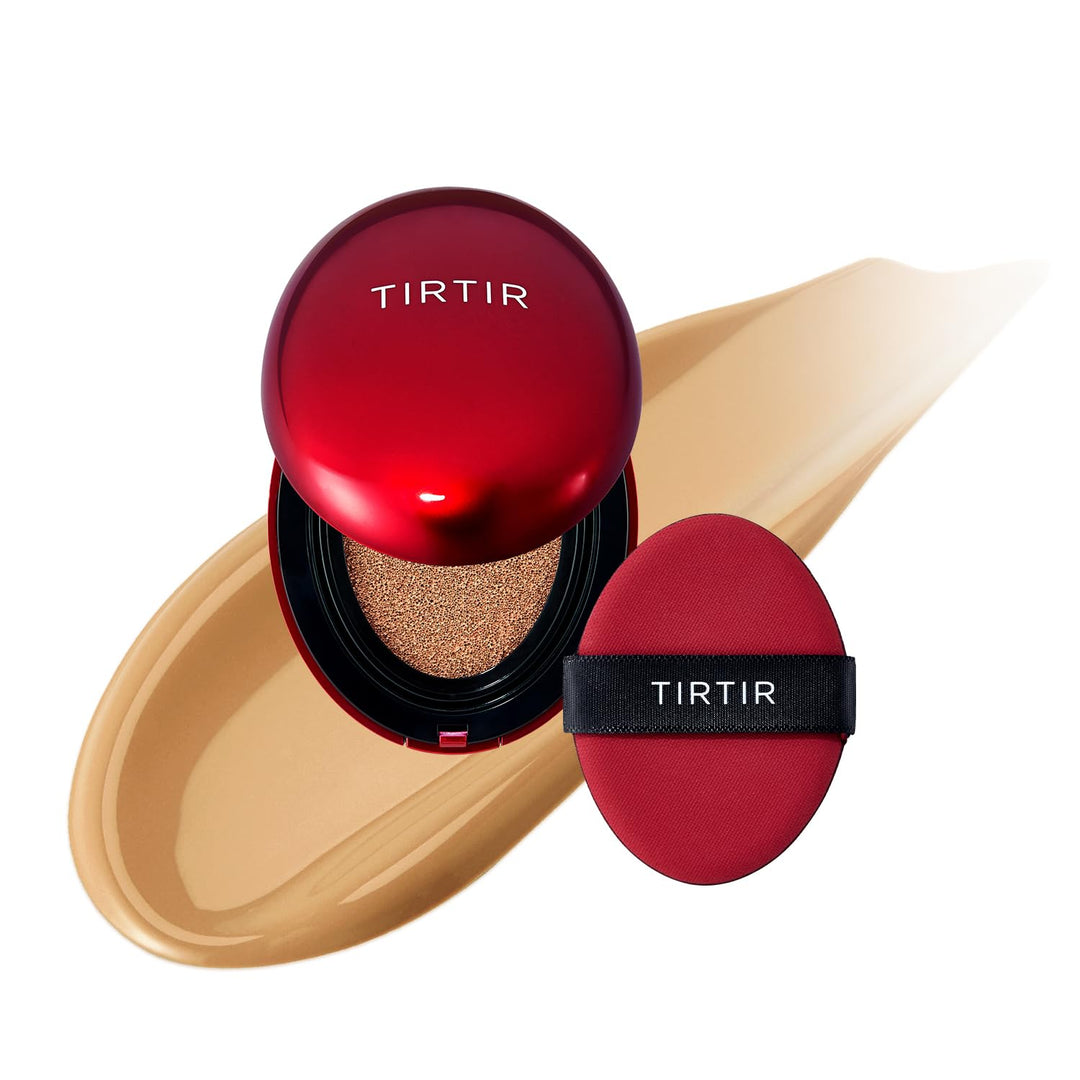 [*Mini Size*] TIRTIR Mask Fit Red Cushion Foundation | Full coverage, Weightless, Skin fit, Satin Glow Finish, Korean Makeup Cushion Foundation (#28N Oat, 0.15 Fl Oz)